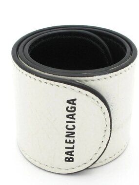 BALENCIAGA Cycle Bracelet White Leather Bracelet